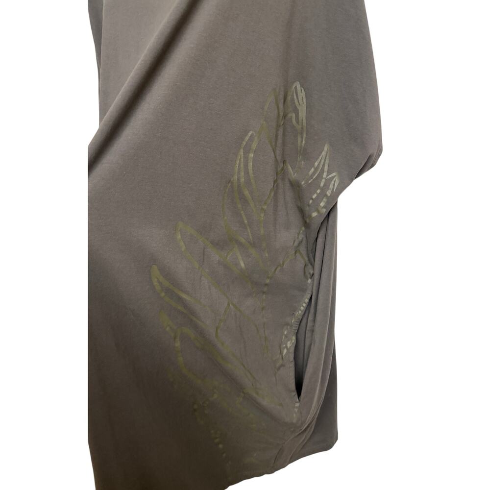 Tanoa Women Plus Tunic Dress 4XL 4X Gray Taupe Dolman Sleeve Tropical Samoan EUC - Picture 4 of 9